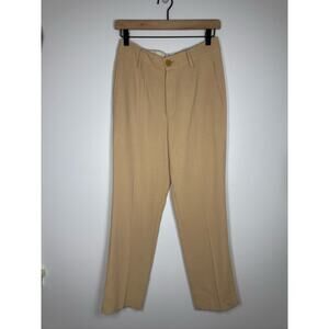forte_ forte Italian Wool Blend Straight Leg Trouser Pants - Beige, US 0